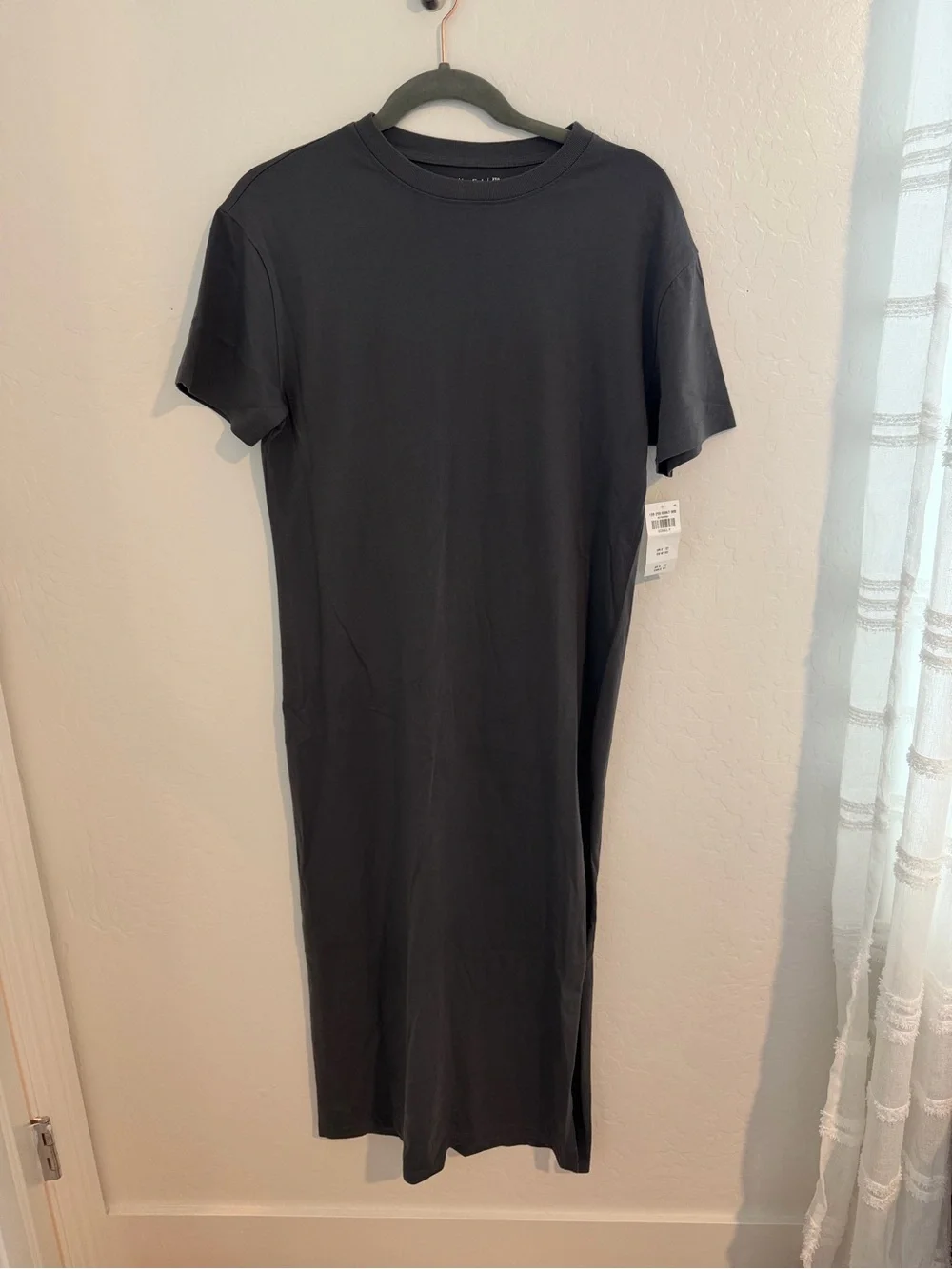 Abercrombie & Fitch Dark Gray Short-Sleeve T-shirt Maxi Dress